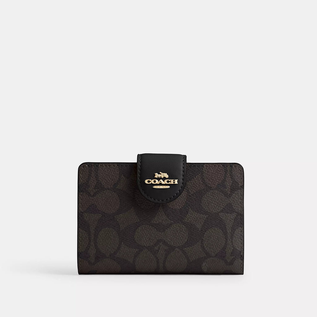 Coach Outlet Medium Corner Zip Wallet In Signature Canvas