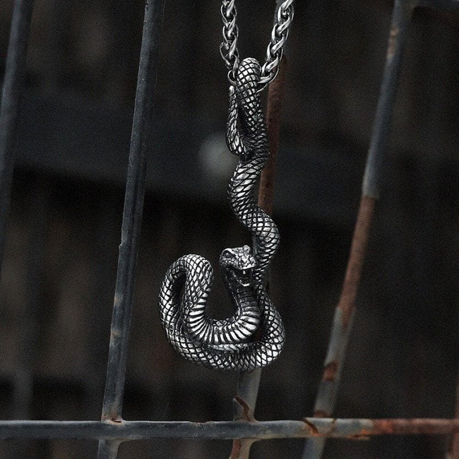 Coiled Snake Stainless Steel Pendant Hover Image