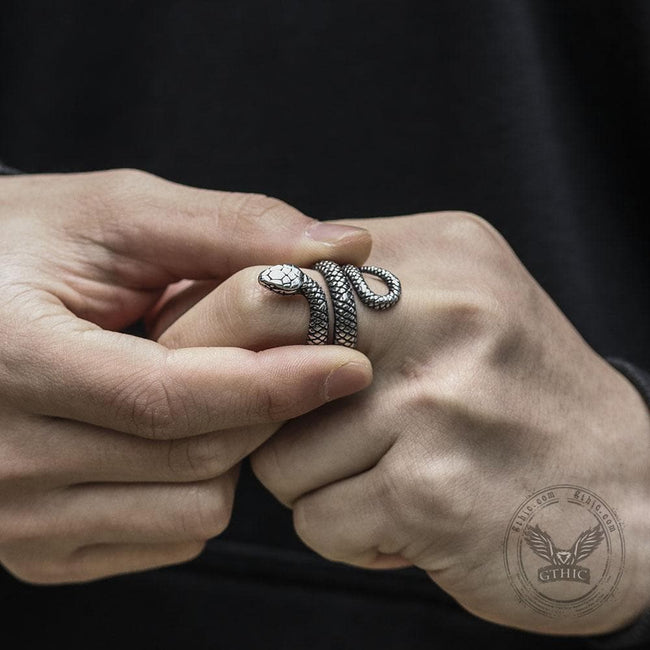 Coiled Snake Stainless Steel Ring Main Image