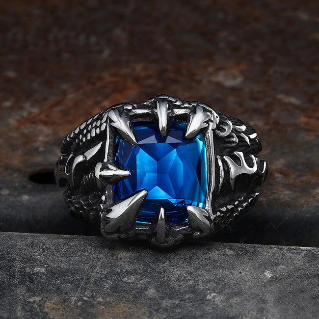 Cool Dragon Claw Stainless Steel CZ Ring Hover Image