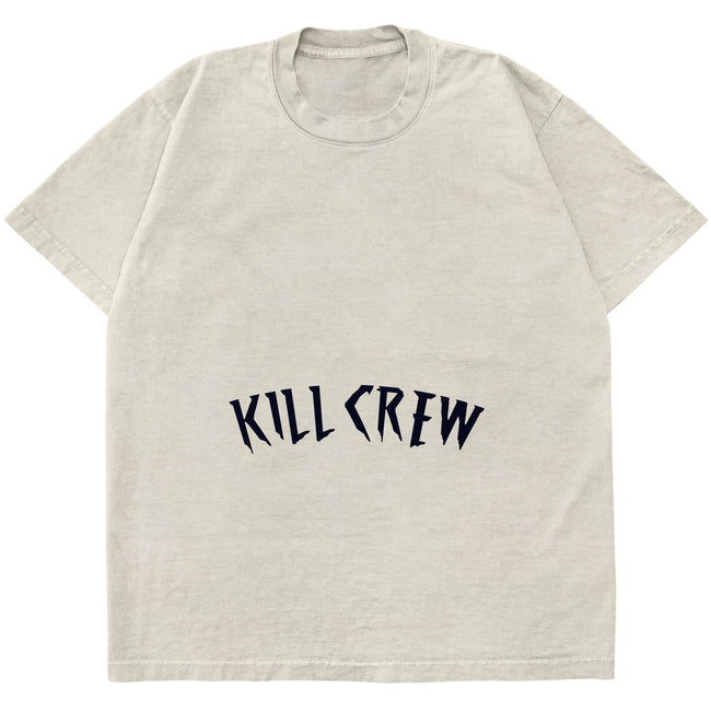 OVERSIZED LUX ACID WASH T-SHIRT - CREAM / BLACK Hover Image