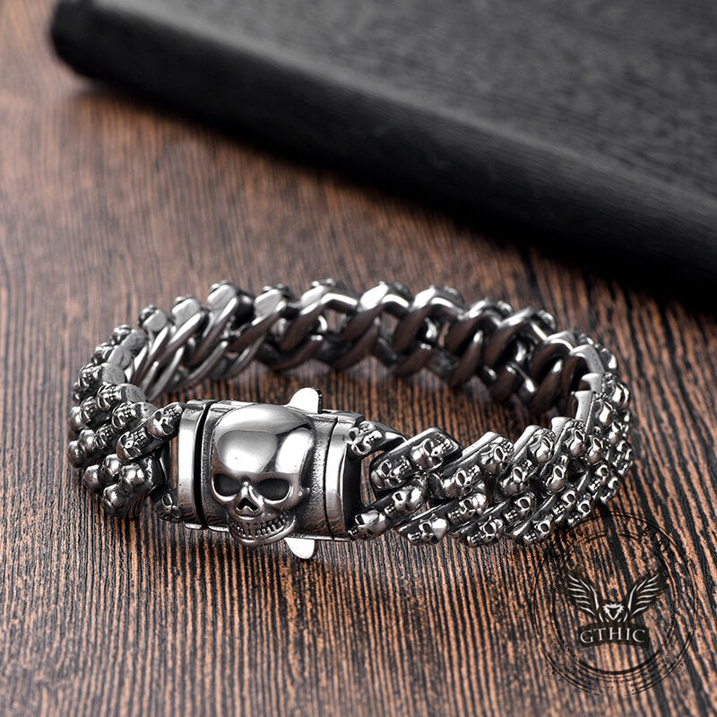Creative Skull Stainless Steel Gothic Cuban Link Bracelet