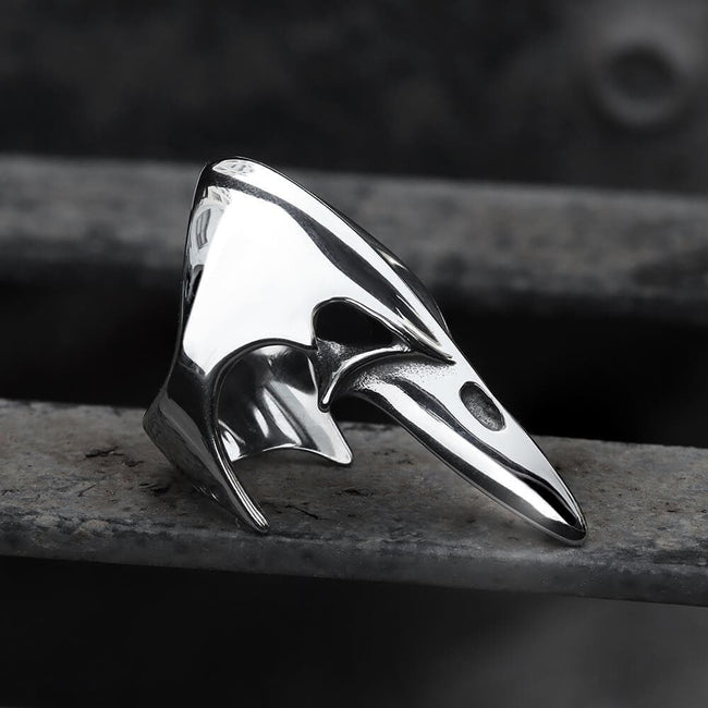 Crow Head Stainless Steel Beast Ring Hover Image