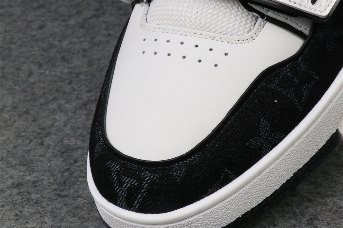 LV Trainer Low 'Velcro Strap - Black Monogram Denim'