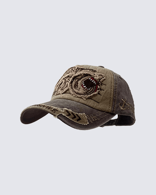 Vintage Monster Embroidery Patchwork Baseball Cap Hover Image