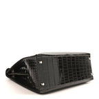 Shiny Porosus Crocodile Kelly Sellier 35 Graphite