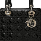 Patent Cannage Medium Lady Dior Black