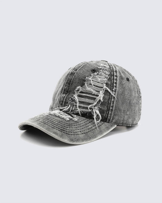 Distressed Washed Peaked Cap Main Image
