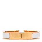 Enamel Narrow Clic Clac H Bracelet PM White