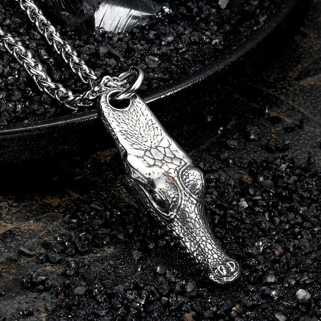 Domineering Crocodile Head Stainless Steel Pendant Hover Image