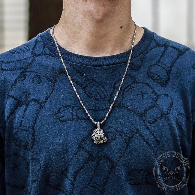 Domineering Lion Pure Tin Necklace Main Image
