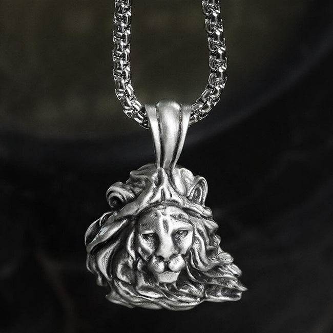 Domineering Lion Pure Tin Necklace Hover Image