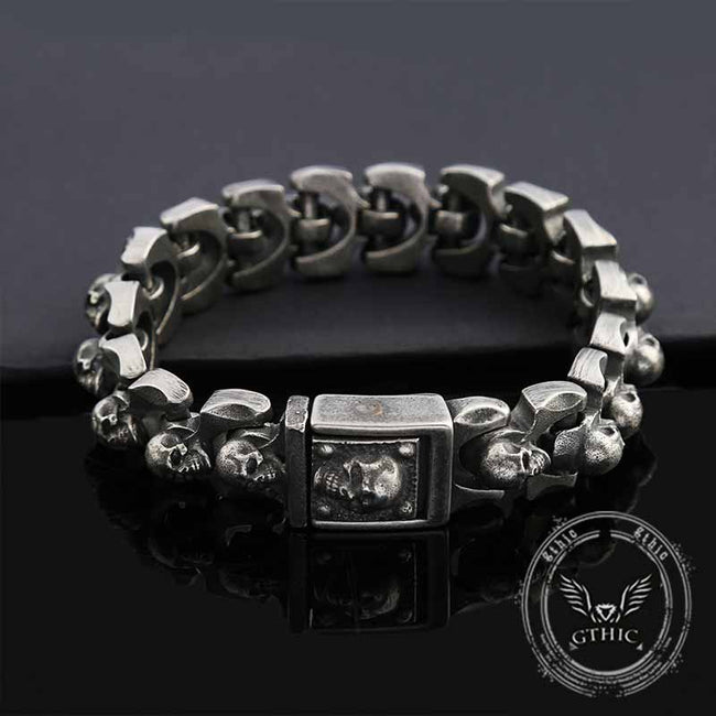 Domineering Skull Stainless Steel Punk Bracelet Hover Image