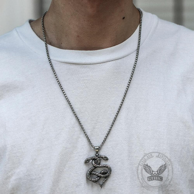 Double-Snake Winding Stainless Steel Pendant Main Image