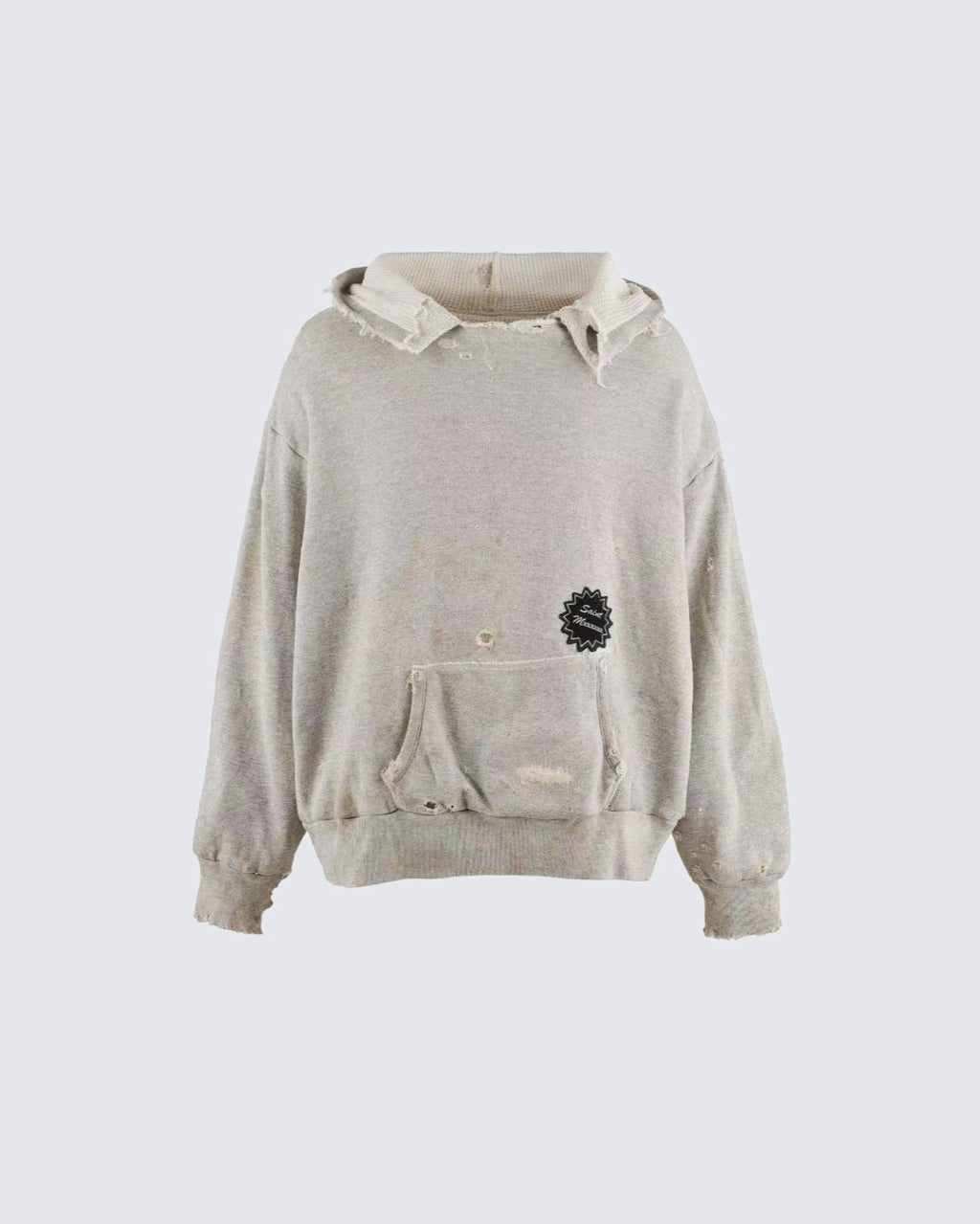Distressed Printed Pullover Hoodie