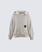Distressed Printed Pullover Hoodie