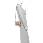 Goatskin Madras Soft Calfskin Crystal Pearl Embellished Shoulder Bag Orchidea