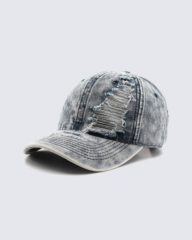 Distressed Washed Peaked Cap Hover Image