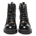 Patent Calfskin Monogram Star Trail Ankle Boots 38.5 Black