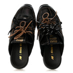 X NEW BALANCE Bleached Calfskin 530 SL Slip-On Sneakers Mules 37 Black