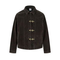 Deconstructed Jacket Design Mens Cropped Relaxed-fit Casual Outerwear