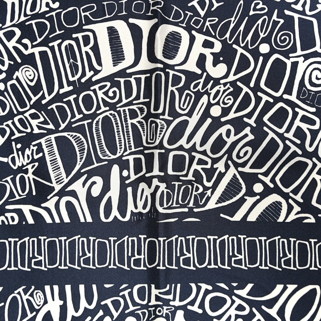 X SHAWN STUSSY Silk Printed Square Scarf Blue White