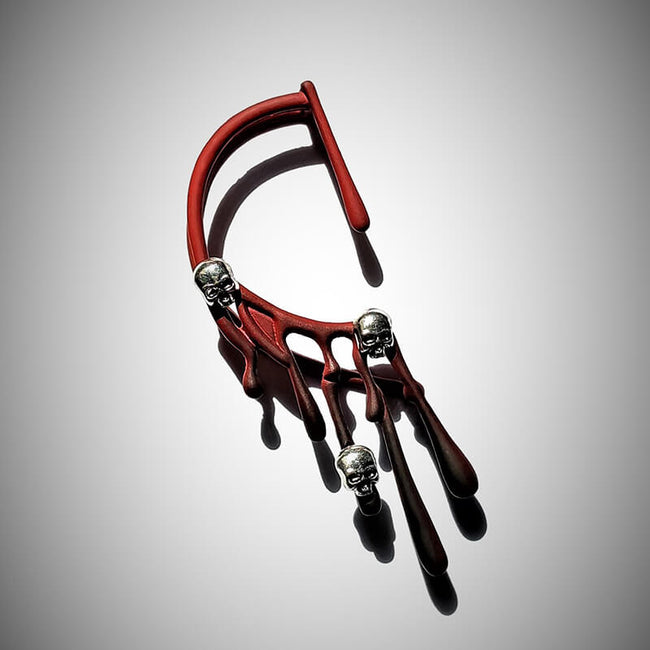 Exaggerated Skull Lava Zinc Alloy Ear Cuffs Hover Image