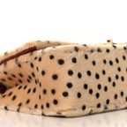 Pony Hair Cheetah Printed Creative Fabrics Flap Light Beige Black