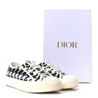 Canvas Macro Houndstooth Embroidered Womens Walk'N'Dior Low Top Sneakers 39 White Black