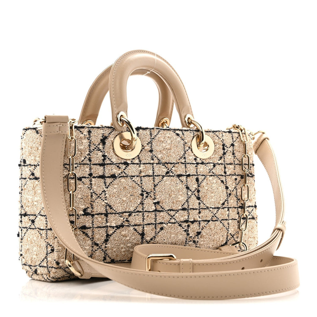 Tweed Cannage Medium Lady D-Joy Natural Black