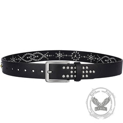 Fashion Y2K Rivet Colorful Rhinestone PU Leather Belt
