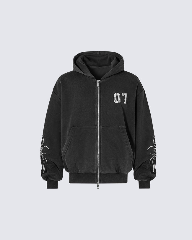Gothic Tree Graphic Oversized Hoodie Hover Image