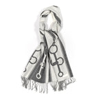 Cashmere Casaque Mors Muffler Ivoire Gris Flanelle