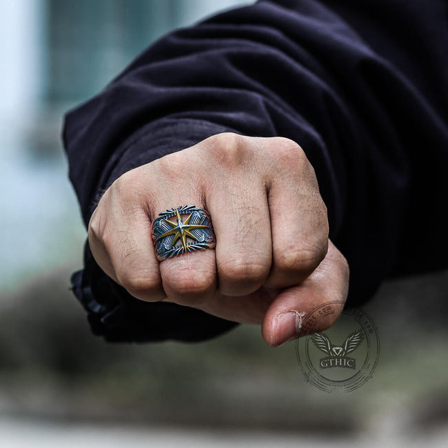 Feather Star Stainless Steel Ring Main Image