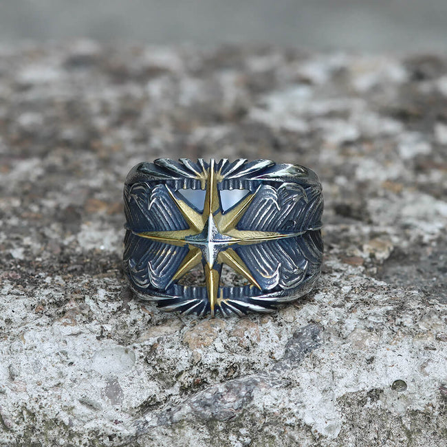Feather Star Stainless Steel Ring Hover Image