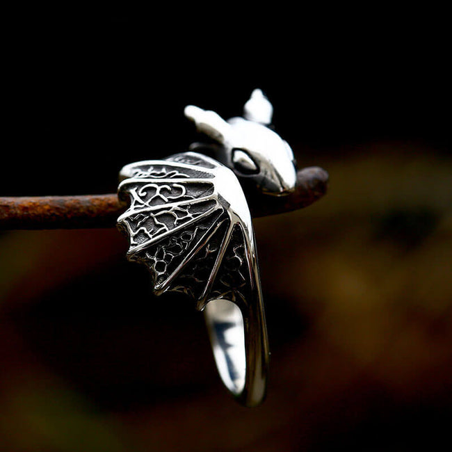Flying Dragon Stainless Steel Ring Hover Image