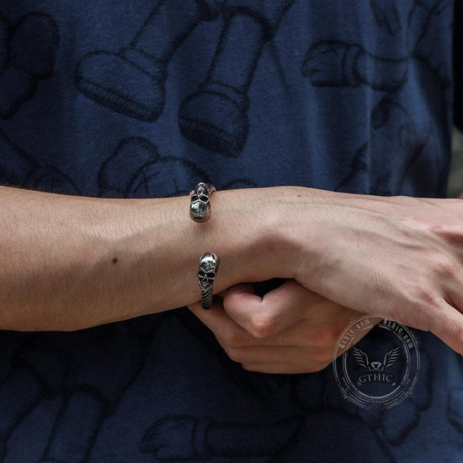 Ghost Head Stainless Steel Opening Bracelet Main Image