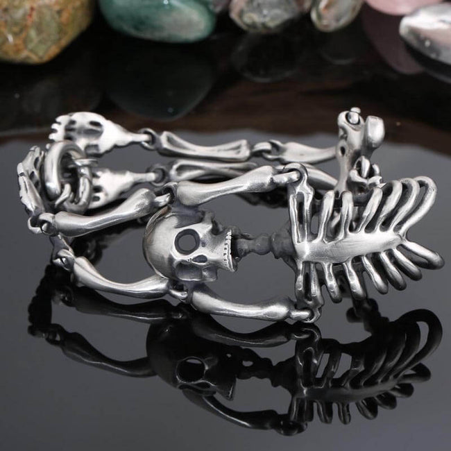 Gothic Body Skull Stainless Steel Bracelet Hover Image