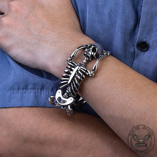 Gothic Body Skull Stainless Steel Bracelet Main Image