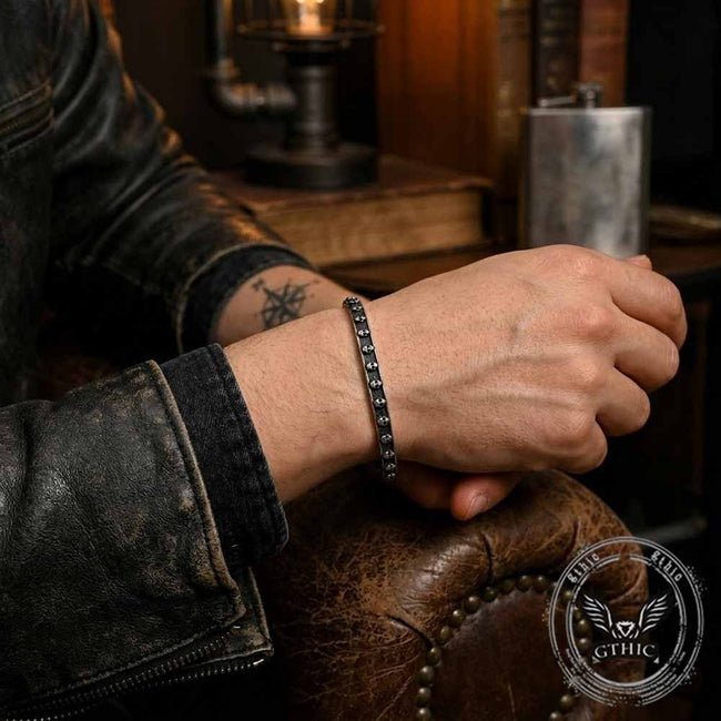 Gothic Multi-Skull Pattern Stainless Steel Bracelet Main Image