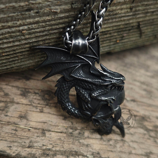 Gothic Pterosaur Skull Stainless Steel Pendant Main Image