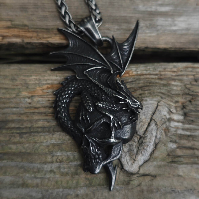 Gothic Pterosaur Skull Stainless Steel Pendant Hover Image