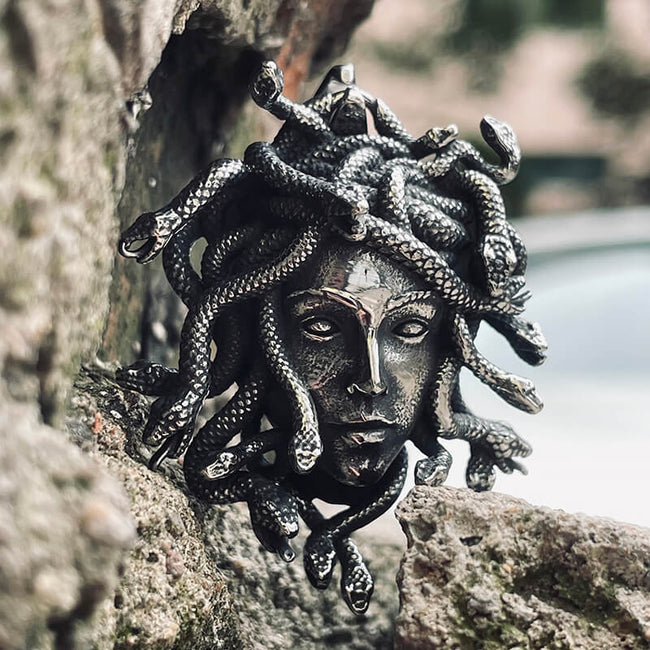Greek Medusa Stainless Steel Pendant Hover Image