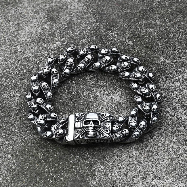 Punk Ghost Head Stainless Steel Skull Bracelet Hover Image