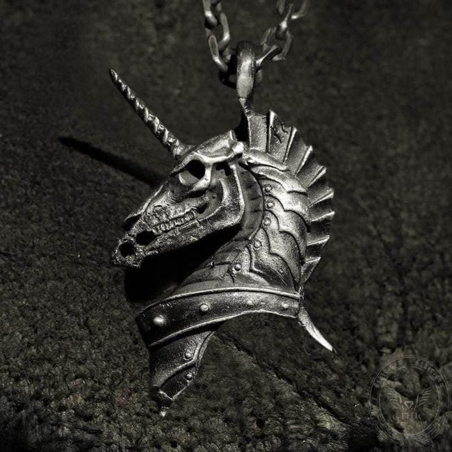 Unicorn Holy Beast Sterling Silver Brass Pendant Hover Image