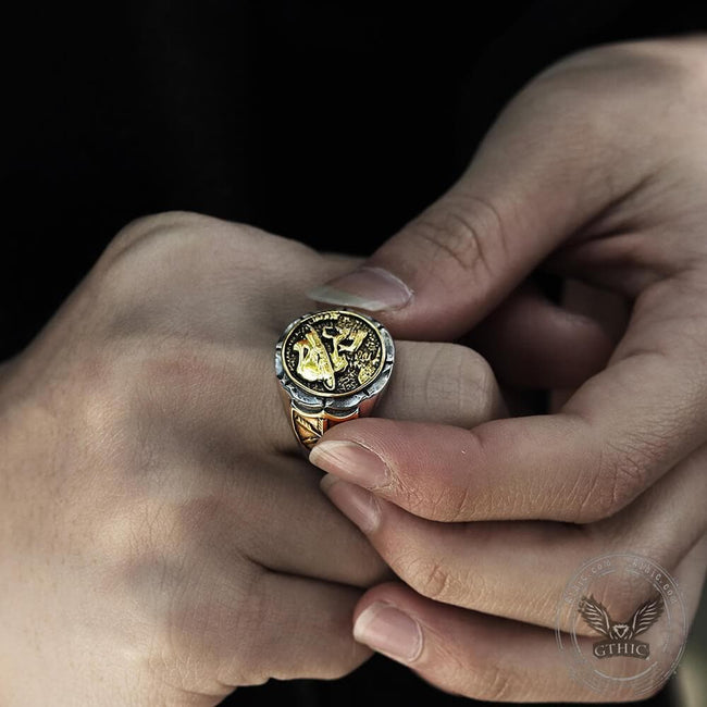 1936 Hobo Nickels Liberty Stainless Steel Skull Ring Main Image