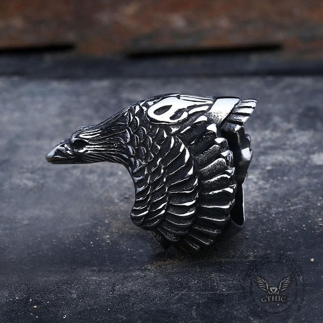 Crow 316L Stainless Steel Beast Ring Hover Image