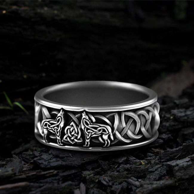 Fenris-wolf Stainless Steel Viking Ring Main Image