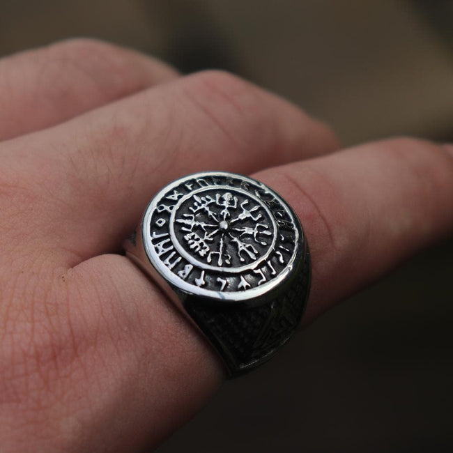 Futhark Runes Compass Viking Ring Main Image