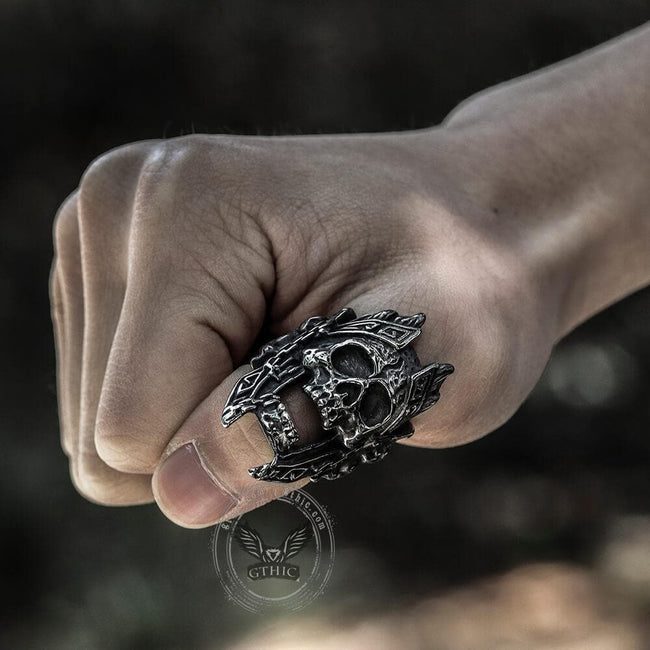God of War Ares Stainless Steel Skull Ring Main Image